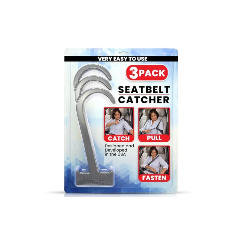 Seatbelt Catcher - 3 Pack Grabber and Seat Belt Aid
