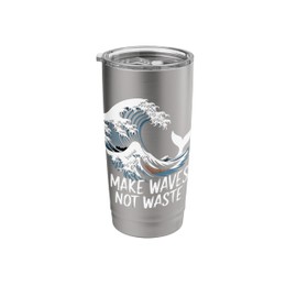 Make Waves No Waste Earth Day Whale Stainless Steel Insulated Tumbler