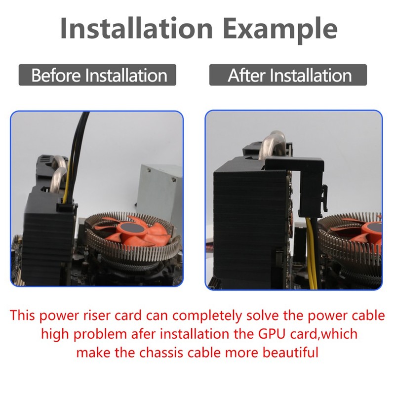 ATX 6Pin Adapter for Desktops Graphics Card Female to Male