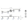 XiNBEi Lighting Track Lighting, 4 Light S-Shaped Track Light Bar