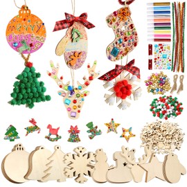 Pllieay 150 Pieces Wooden Slices Unfinished Wooden Christmas Ornaments for Christmas Decorations, DIY Party Craft and Card Making