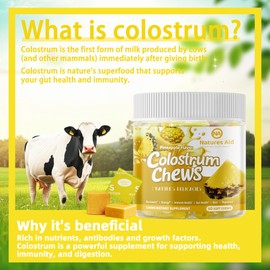 Colostrum Chews Supplement with probiotics for Gut Health, Bloating, Immune Support, Skin, Hair Growth and Beauty - Pineapple Flavor (60 Servings)
