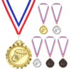 PATIKIL 2.6" Gold Silver Copper Basketball Medals, 6 Pack Basketball