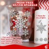 Snowflake Stickers Large Real Glitter Silver Christmas Stickers for Envelopes