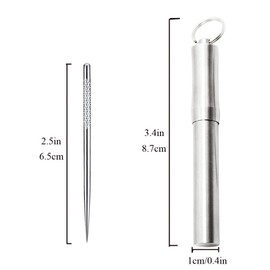 Titanium Toothpick Multifunctional Lightweight Outdoor Equipment Toothpick Holder Portable, Titanium Alloy Toothpick