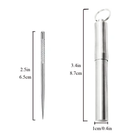 Titanium Toothpick Multifunctional Lightweight Outdoor Equipment Toothpick Holder Portable, Titanium Alloy Toothpick