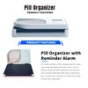 Pill Reminder，Pill Dispenser with Alarm，Equipped with Magnifying Glass，4 Reminder Alarms,