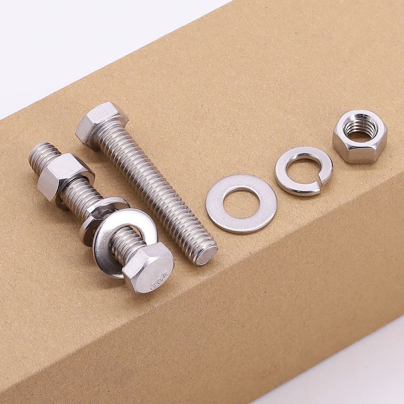 M10-1.5 x 75mm (6 Sets) Hex Bolt with Hex Nut,
