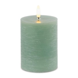 Melrose FIA Wick Candle, Green, Wax and Plastic, 3-inch Diameter x 4-inch Height