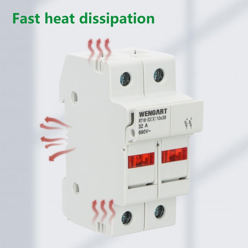 Wengart Fuse Socket RT18-32X, Suitable for RT18 RO15, 2-Pin 10
