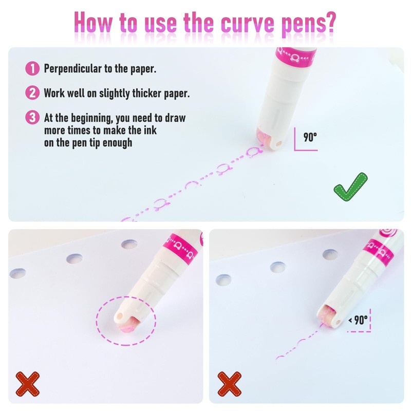 Curve Highlighter Set, Roller Dual Tip Curves Highlighter, Hand Account