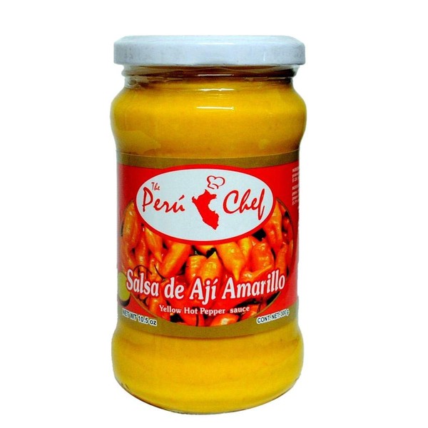 PeruChef Salsa Aji Amarillo | Yellow Hot Pepper Sauce Bottle 10.5 oz