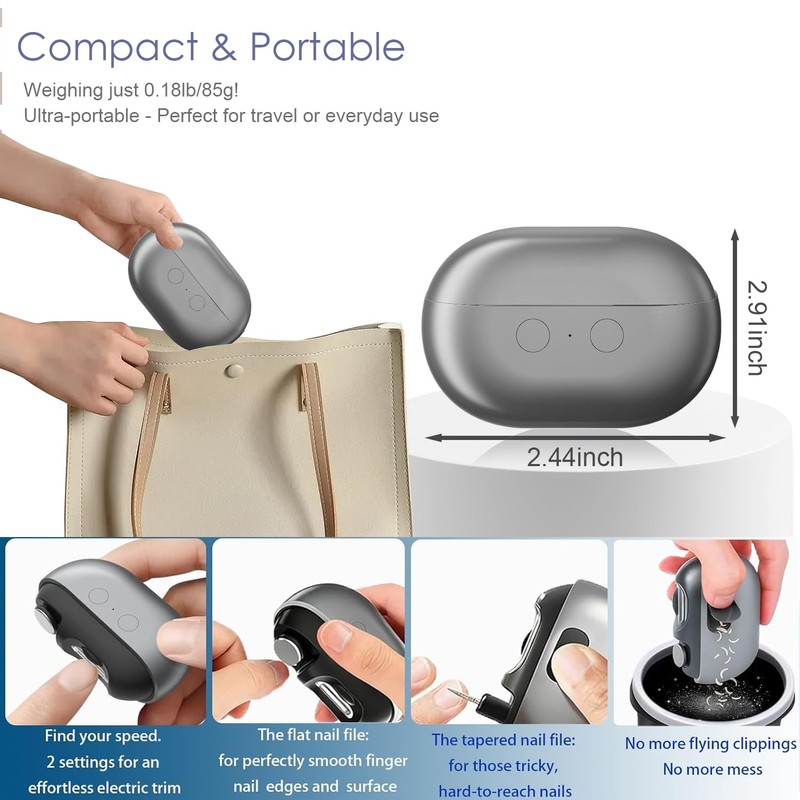 Electric Nail Clipper, 3 in 1 Electric Nail Clippers for