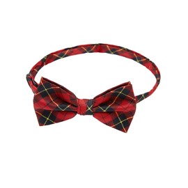 Jacob Alexander Men's Royal Tartans Plaid Wallace Adjustable Pre-Tied Banded Bow Tie - Red