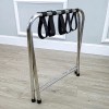 FixtureDisplays Stainless Steel Folding Luggage Rack Black Nylon Webbing Suitcase