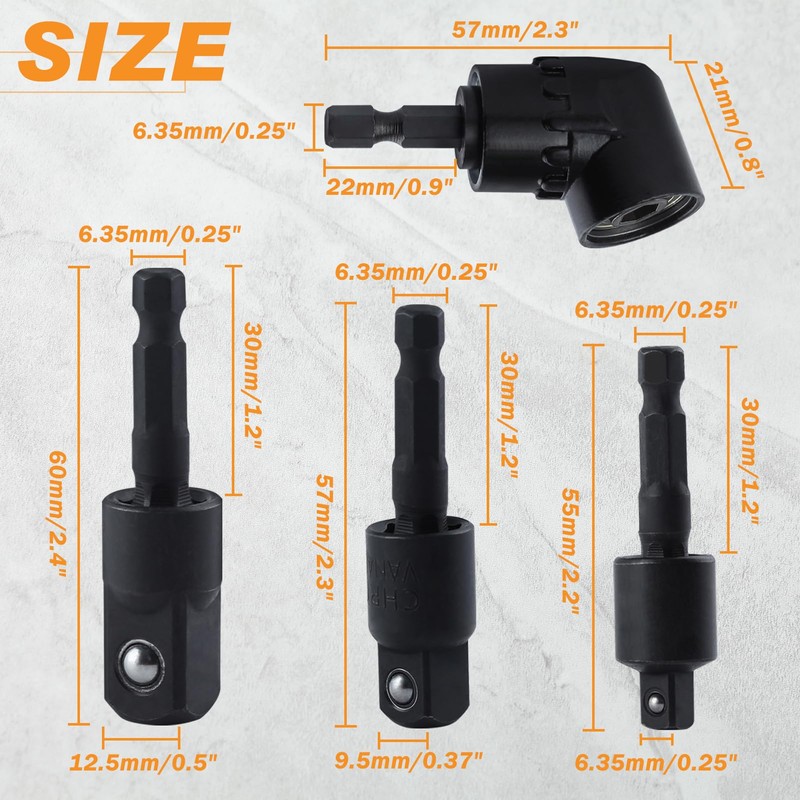 LEONTOOL Flexible Drill Bit Extension Set with Right Angle Drill