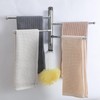 OURVII Bathroom Towel Rack Swivel Hanger Towel Bar Wall Mounted