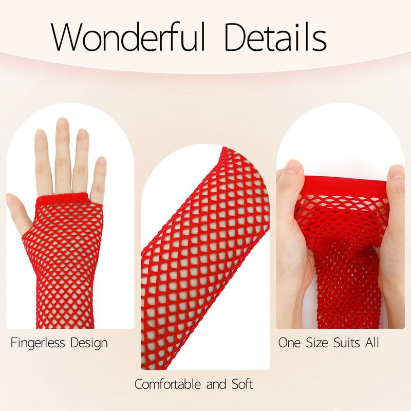 Fishnet Gloves, Mesh Gloves Fingerless for Women, 80s Outfit Woman,