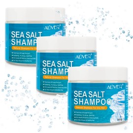 P-Beauty 3 x Sea Salt Shampoo - Dead Sea Salt Hair Growth Volume & Anti-Dandruff - Hair Shampoo Deep Cleansing for Strong Hair, Moisturising Hair Care, Scalp Care for All Hair Types
