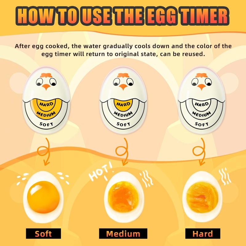 FOREV Egg Timer for Hard Boiled Eggs Soft Boiled Color