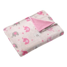 Cobertor Alaska Cuna Microfibra Doble Vista Calientito Bebé Color Rosa Elefantitas
