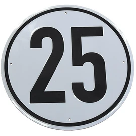 Sign Speed Sign 25 km/h Aluminium Embossed 20 cm | Top Speed 25 km/h | Weatherproof Aluminium Embossed | Tin Sign for Trailer
