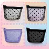 Oslynia 4 Pcs Small Makeup Bag, Heart Print Zipper Mini