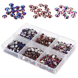 VILLFUL 1440pcs Rhinestones for Needlework Crafts Flatback Glass Gems Bulk Pack Decorative Beads for Shoes Clothes