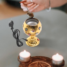 AOKWAWALIY Electric Incense Burner Decorative Retro Vintage Iron Burner Ornament