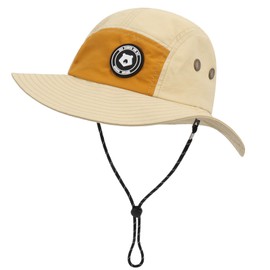Kids Sun Hat Waterproof Quick-Drying Wide Brim Bucket Hats for Boys Girls Cute Bear Summer Beach Hiking Hats Age 2-8 Beige