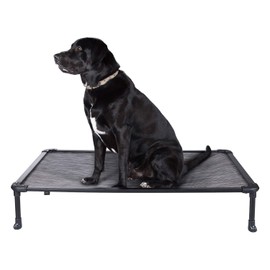 Veehoo Chew Proof Elevated Dog Bed - Cooling Raised Pet Cot - Rustless Aluminum Frame and Durable Textilene Mesh Fabric, Unique Designed No-Slip Feet for Indoor or Outdoor Use