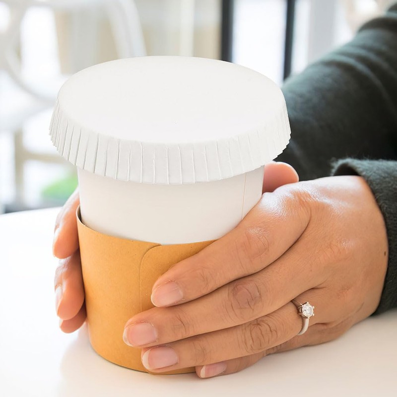 NOLITOY 150pcs Disposable Paper Cup Cover, 3.14 inches Recycled Drinking