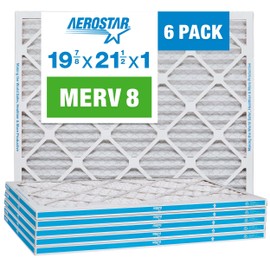 Aerostar 19.875x21.5x1 MERV 8 - 6 Count - High Efficiency Pleated HVAC, Furnace & Air Conditioner Filters - Removes Dust, Lint, Mold & Allergy-Causing Pollen
