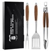 Heavy-Duty ​Dikela Wooden BBQ Grilling Tools Set. Extra Thick Stainless