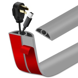 Floor Cord Cover Self Adhesive Cord Hider Floor Extension Cord Covers for Floor Power Cord Protector Cable Management Prevent Cable Trips Cable Cavity 0.32" W x 0.32" H (Grey, 3.3Ft)