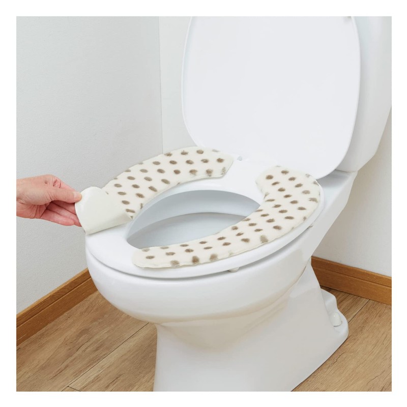 Kokubo Kogyosho Petapon Fluffy Toilet Seat (Boa Type, 1 Pair)