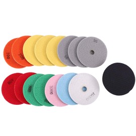 Oidnvay 16Pcs Diamond Polishing Pads Kit 4 Inch 100Mm Wet/Dry for Stone Concrete Marble Polishing Use Grinding Discs Set