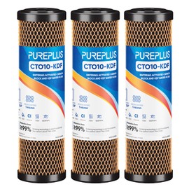1 Micron 2.5" x 10" Whole House CTO Carbon Water Filter Cartridge Replacement for Under Sink Water Filter System, Dupont WFPFC8002, WFPFC9001, FXWTC, SCWH-5, WHEF-WHWC, WHCF-WHWC, AMZN-SCWH-5, 3Pack