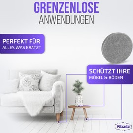 Filzada Filzada? Filzgleiter Selbstklebend Set 156 Stck (Eckig und Rund) - Grau - Profi M?belgleiter Filz Mit Idealer Klebkraft