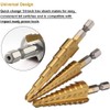 Bestgle 3 Pcs Step Drill Bits 1/4" Hex Shank SAE