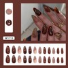 Brown Press on Nails Medium Almond Fake Nails with Butterfly