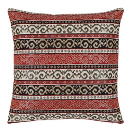 pillowerus Tapestry Stylish Red-Black 16"x16" Pillow Cover Sham Ethnic Turkish Kilim Tribal Style Throw Decorative for Home Decor, Sofa, Couch, Porch, Patio, Window Seat
