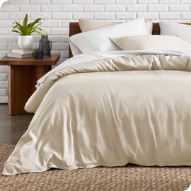 Bare Home Duvet Cover Set Double Size - Premium 1800 Ultra-Soft Duvet Cover Set - Lightweight - Cooling Duvet Cover - Bed Duvet Cover with 2 Pillowcases (Double, Sand)