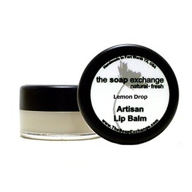 The Soap Exchange Lip Balm - Lemon Drop Flavor - Hand Crafted .33 fl oz / 10 ml Natural Lip Care, Artisan Lip Treatment, Nourish, Hydrate, & Protect. Made in the USA.