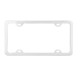 none Plain 4 Hole License Plate Frame Chrome Plated Metal