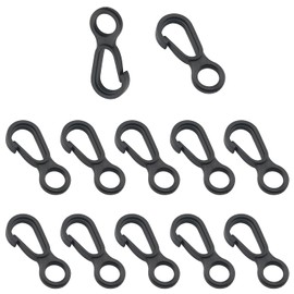 ZZLZX 12PCS Plastic Mini Hiking Clip Hooks Windproof Hat Hooks Luggage Hooks Backpack Keychains Outdoor Activity Hooks Micro Spring Zigzag Hooks for Gloves Towel Hooks Accessories Black