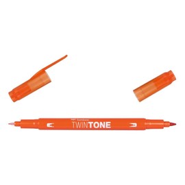 TWINTONE-76 Double Tip Marker Pen Carrot Orange