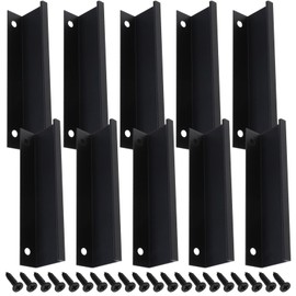 Create idea 10PCS 120mm Back Mount Finger Edge Pull Hidden Aluminum Pull Handles with Screws for Home Kitchen Door Drawer Cabinet 96mm Hole Spacing Black