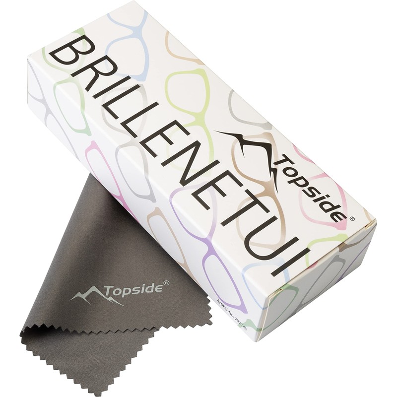 TOPSIDE Hardcase Soft Touch Glasses Case with Microfibre Cloth, black