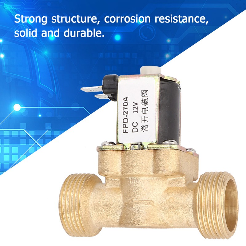 G3/4" Normally Open Brass Solenoid Electromagnetic Valve Water Inlet Switch